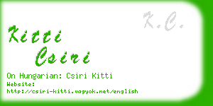 kitti csiri business card